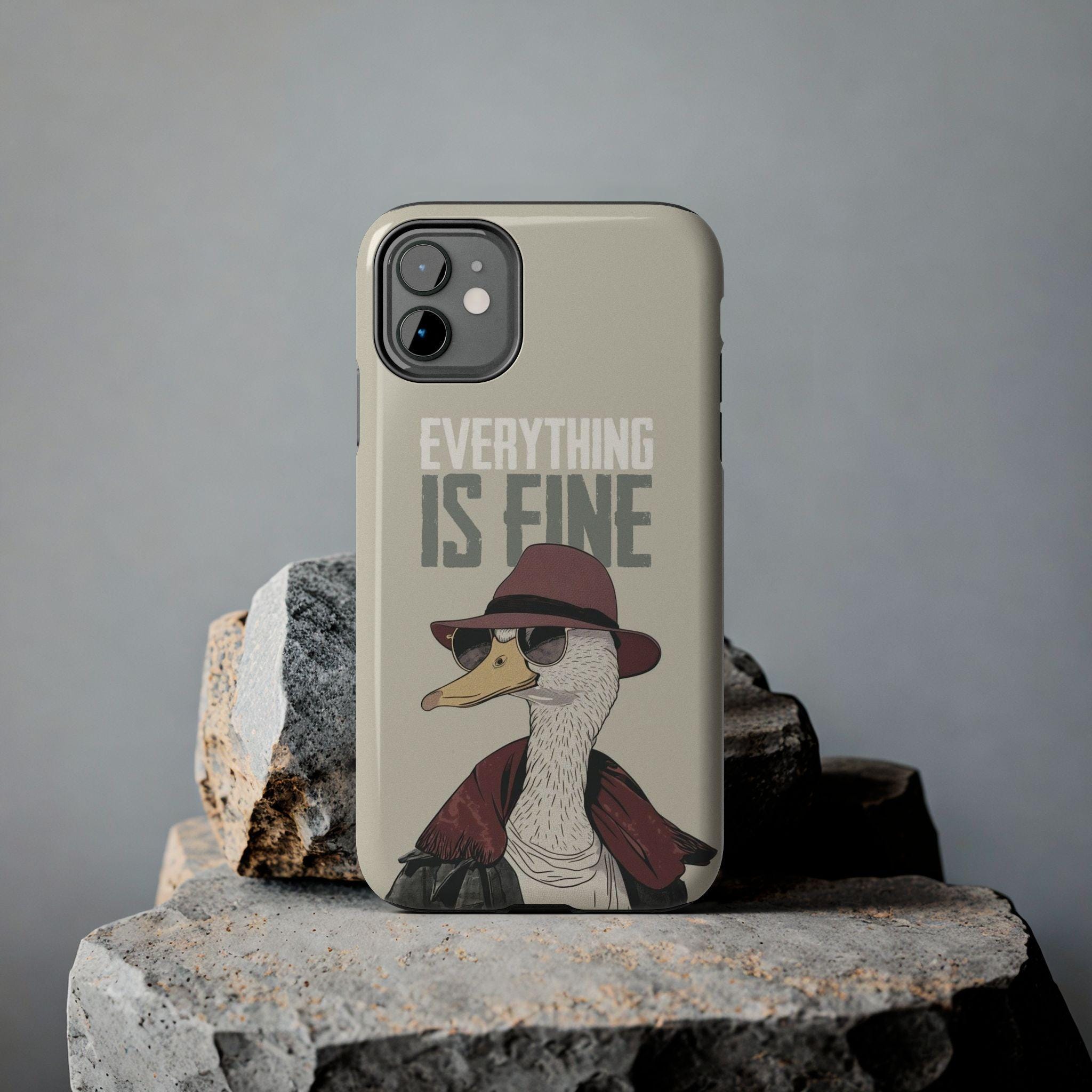 Duck Phone Case with Funny 'Is Fine' Illustration | Tough Protection