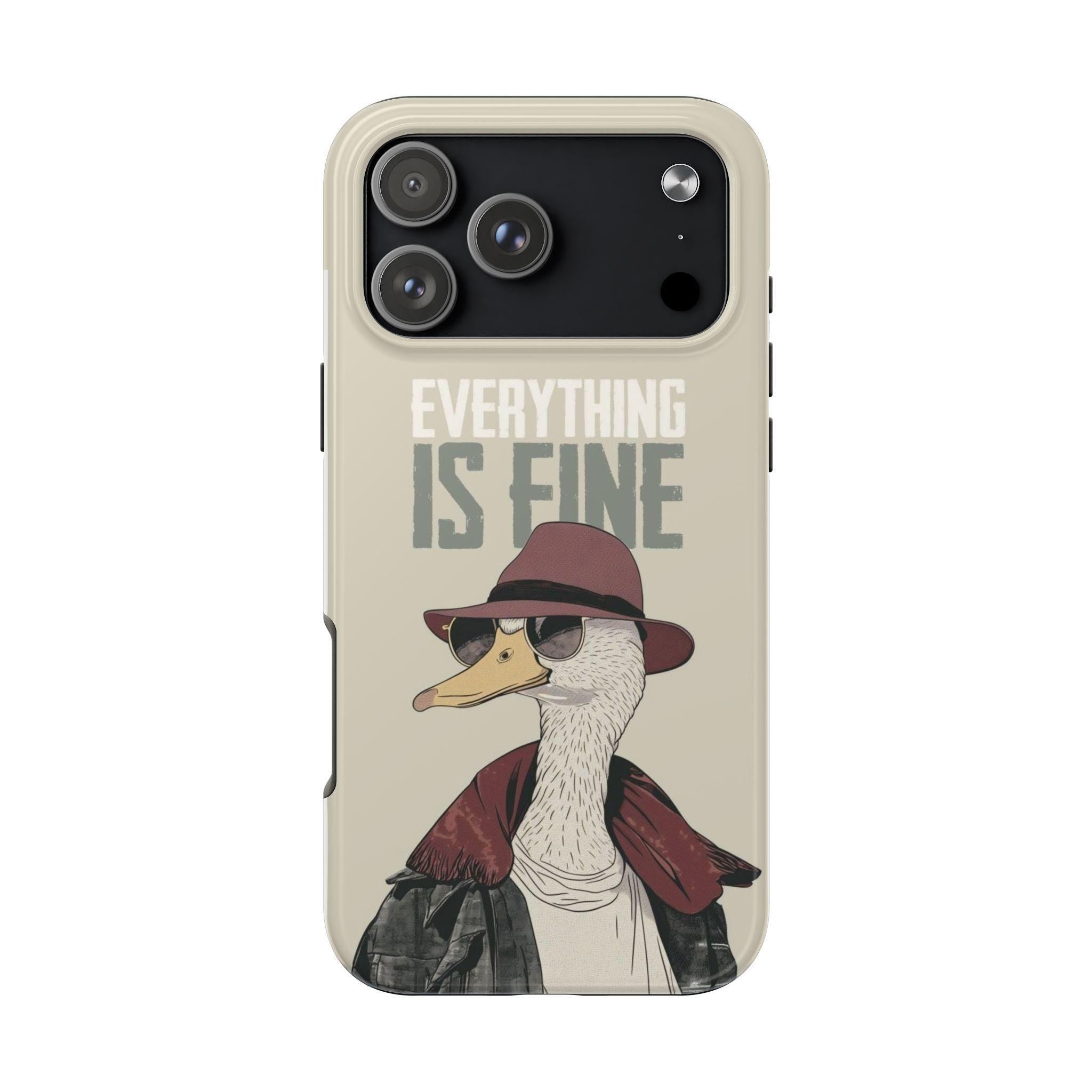 Duck Phone Case with Funny 'Is Fine' Illustration | Tough Protection