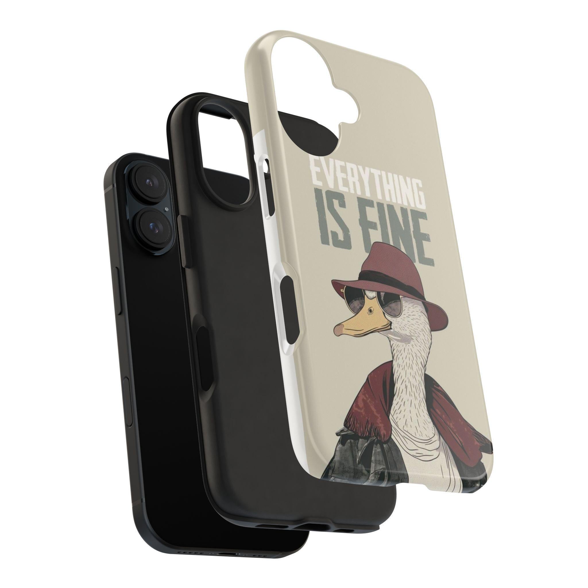Duck Phone Case with Funny 'Is Fine' Illustration | Tough Protection