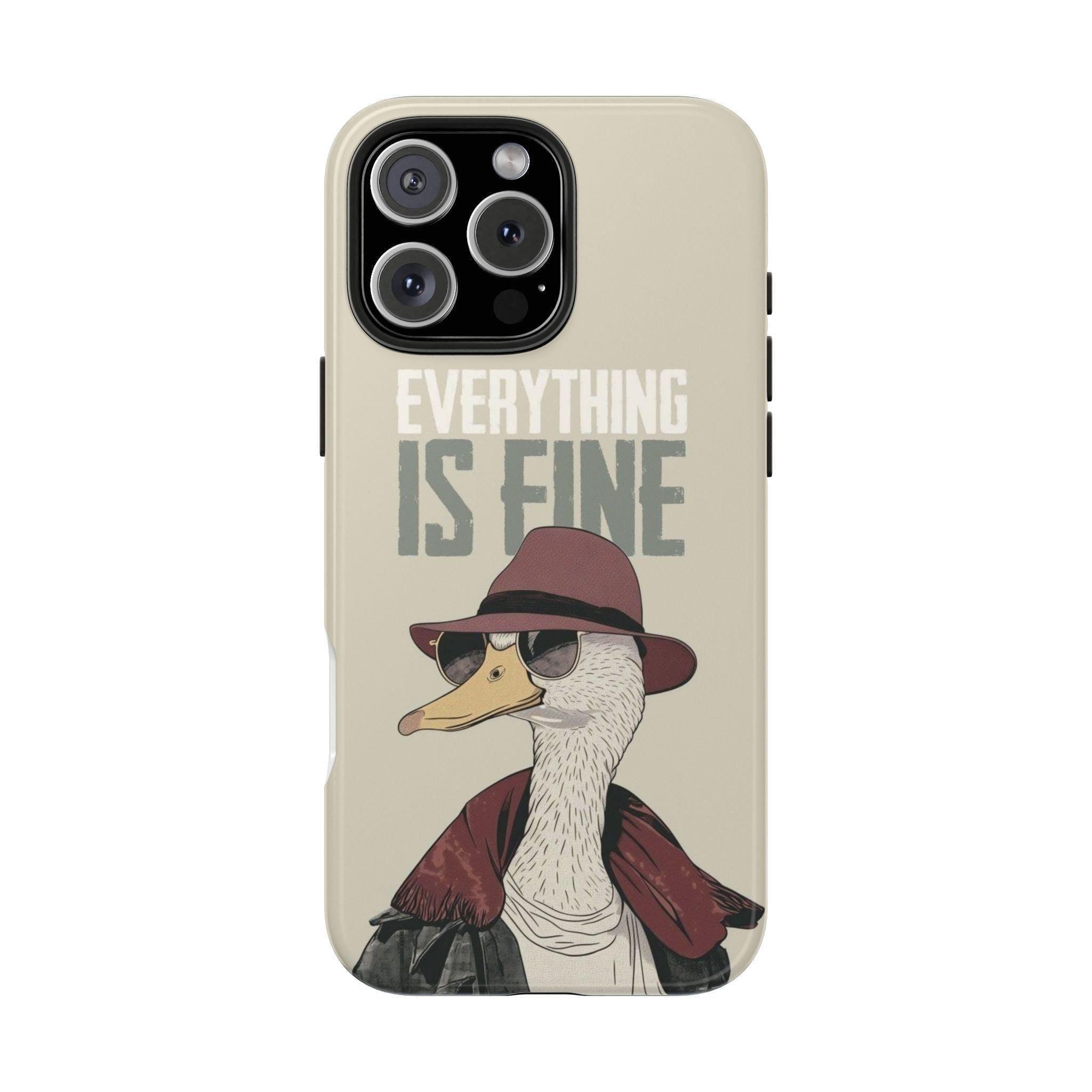 Duck Phone Case with Funny 'Is Fine' Illustration | Tough Protection