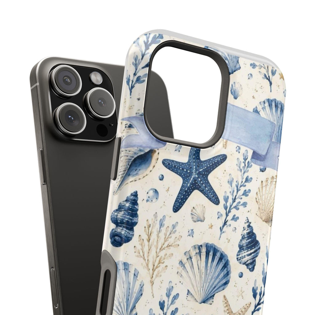 Blue Seashells Starfish Phone Case | Magnetic Impact-Resistant Case