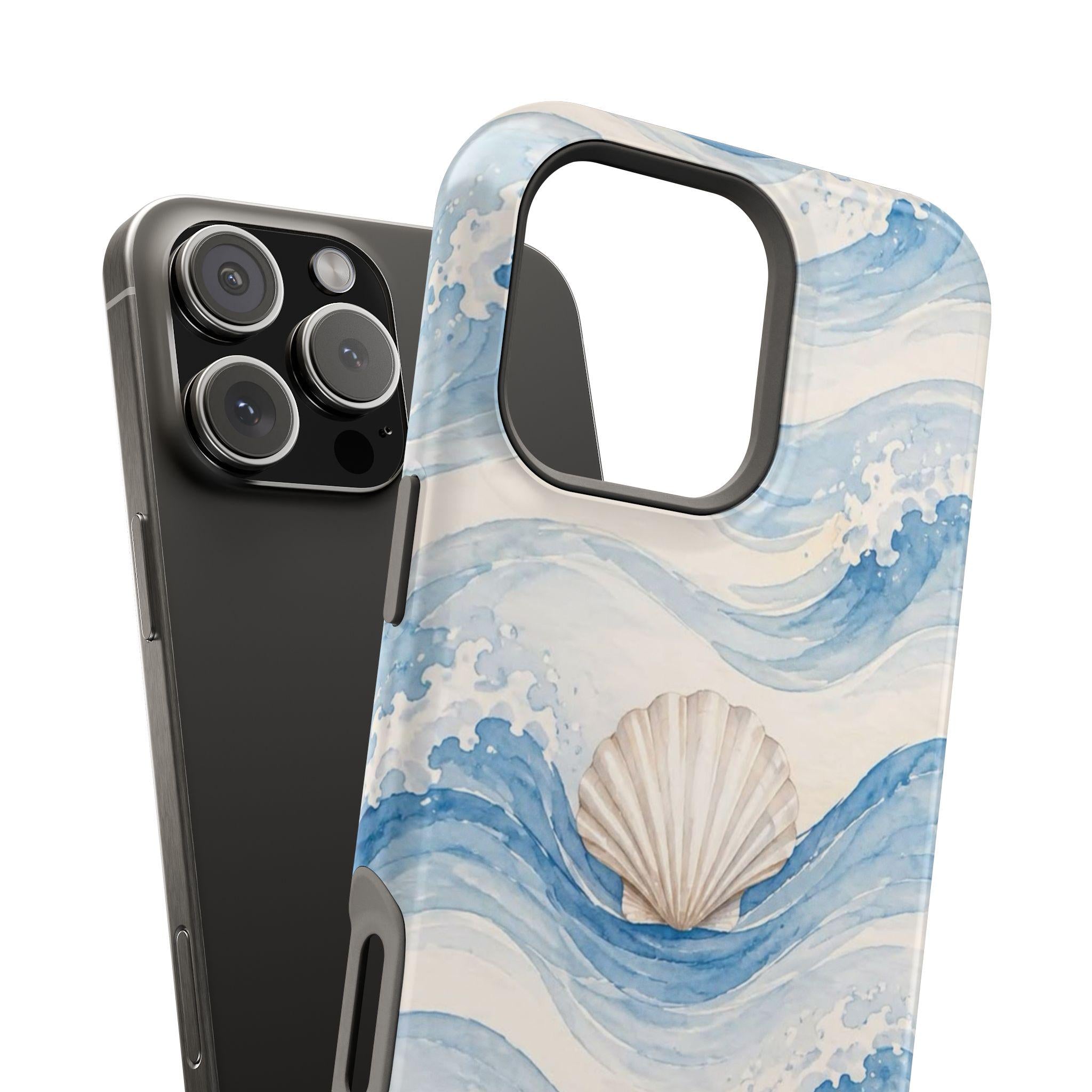 Seashell Waves Phone Case | Magnetic Impact-Resistant Case