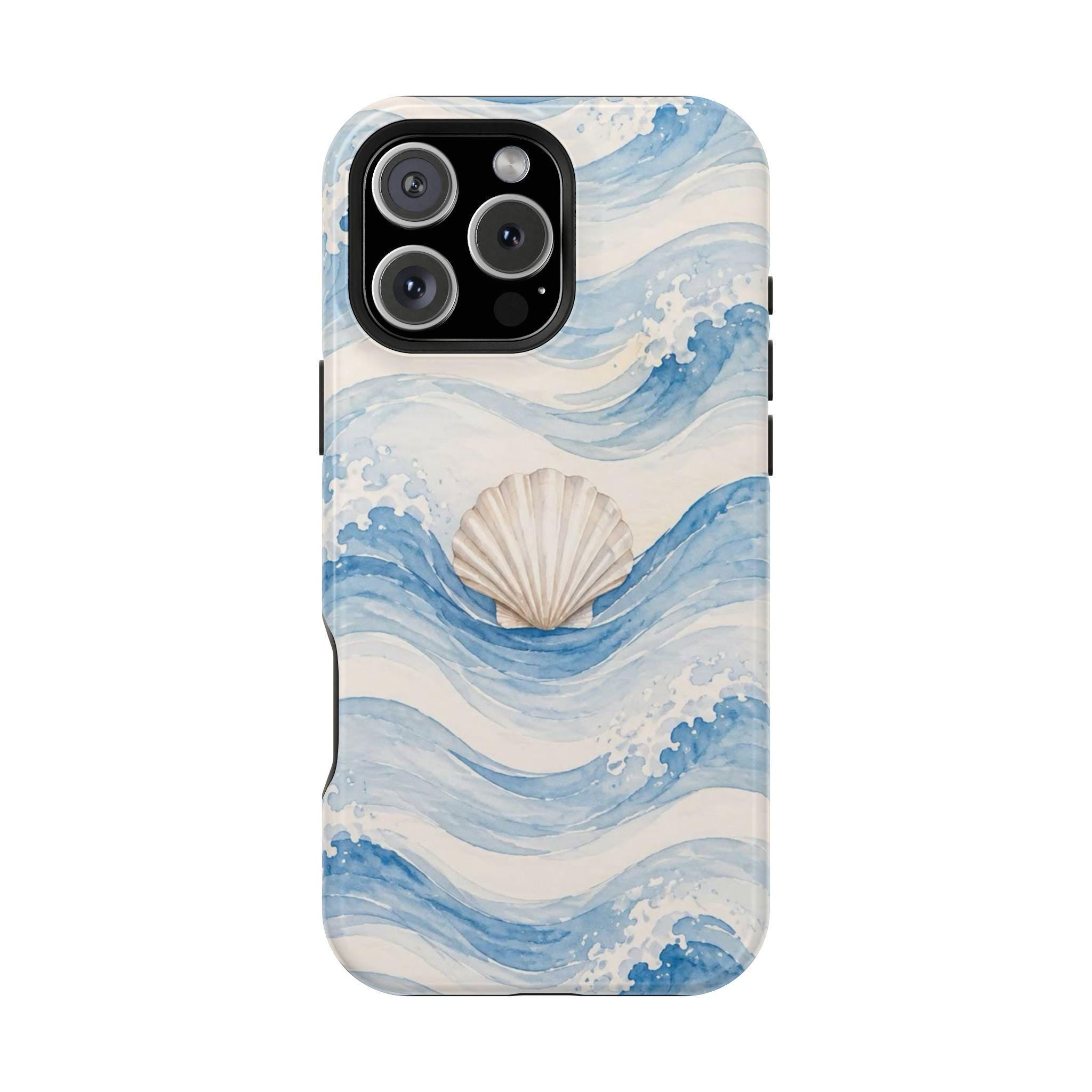 Seashell Waves Phone Case | Magnetic Impact-Resistant Case