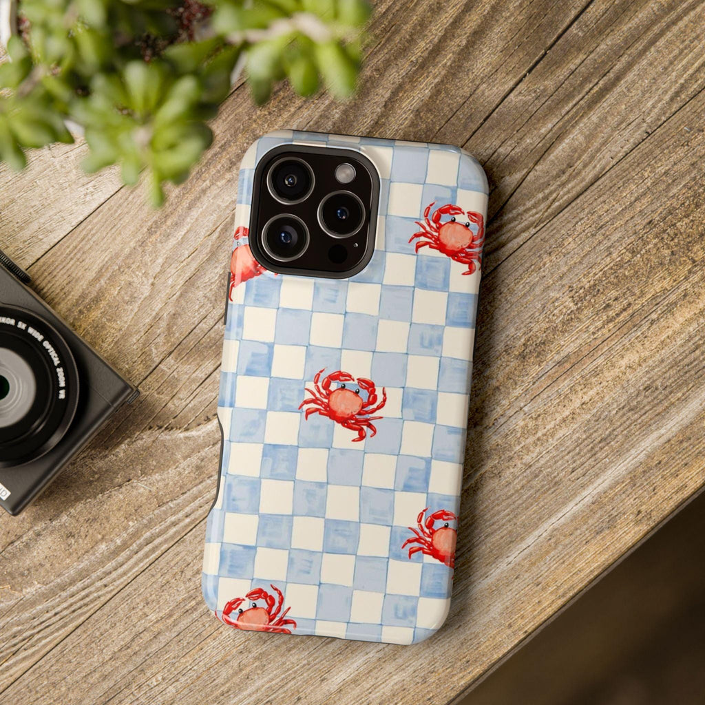 Red Crab Checkerboard Phone Case | Magnetic Impact-Resistant Case