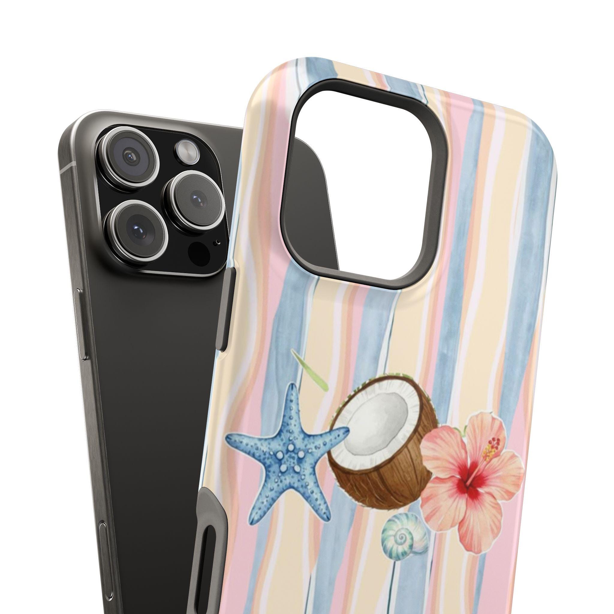 Tropical Coconut Hibiscus Phone Case | Magnetic Impact-Resistant Case