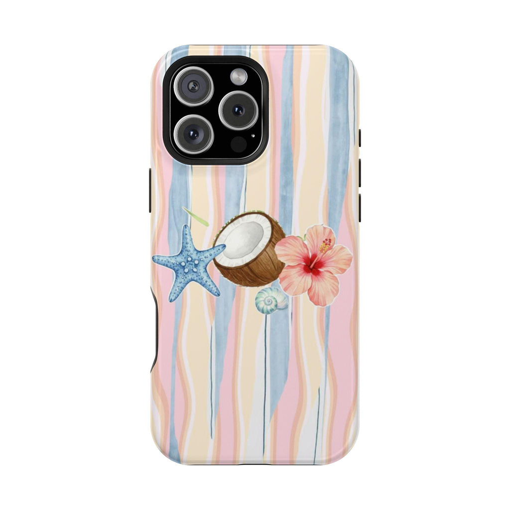 Tropical Coconut Hibiscus Phone Case | Magnetic Impact-Resistant Case