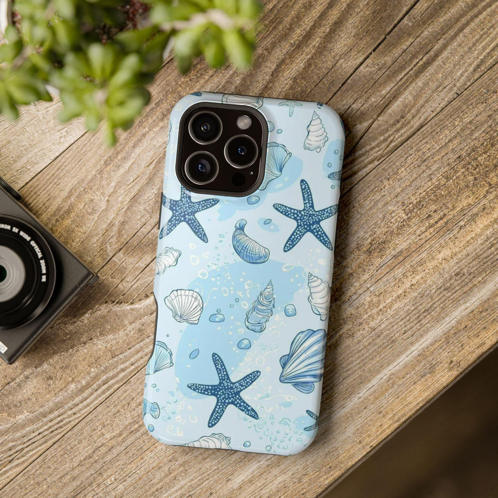 Blue Seashell and Starfish Phone Case