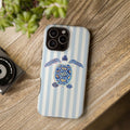 Blue Sea Turtle Stripe Phone Case | Magnetic Impact-Resistant Case