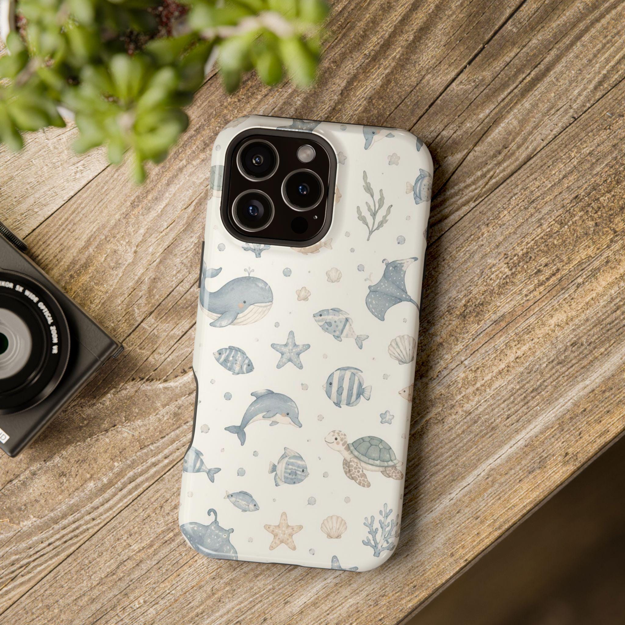 Watercolor Sea Creatures phone case | magnetic impact-resistant case